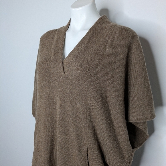 J Jill Pure Jill brown short sleeve v neck wool blend sweater S/M - Picture 3 of 10